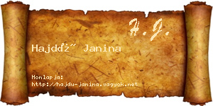 Hajdú Janina névjegykártya